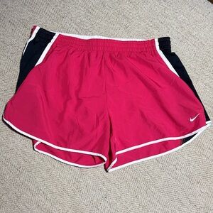 Nike Women's Fuchsia and Black Athletic Shorts